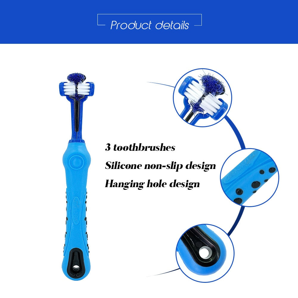 Pets Toothbrush With Three Sides - petsvine