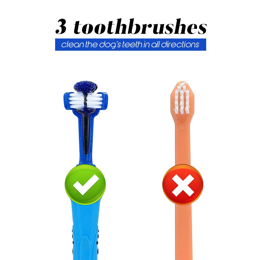 Pets Toothbrush With Three Sides - petsvine